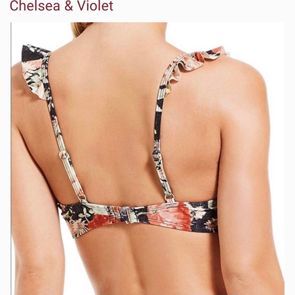Chelsea & Violet Black Ruffle Floral Bikini Set - Picture 7 of 12